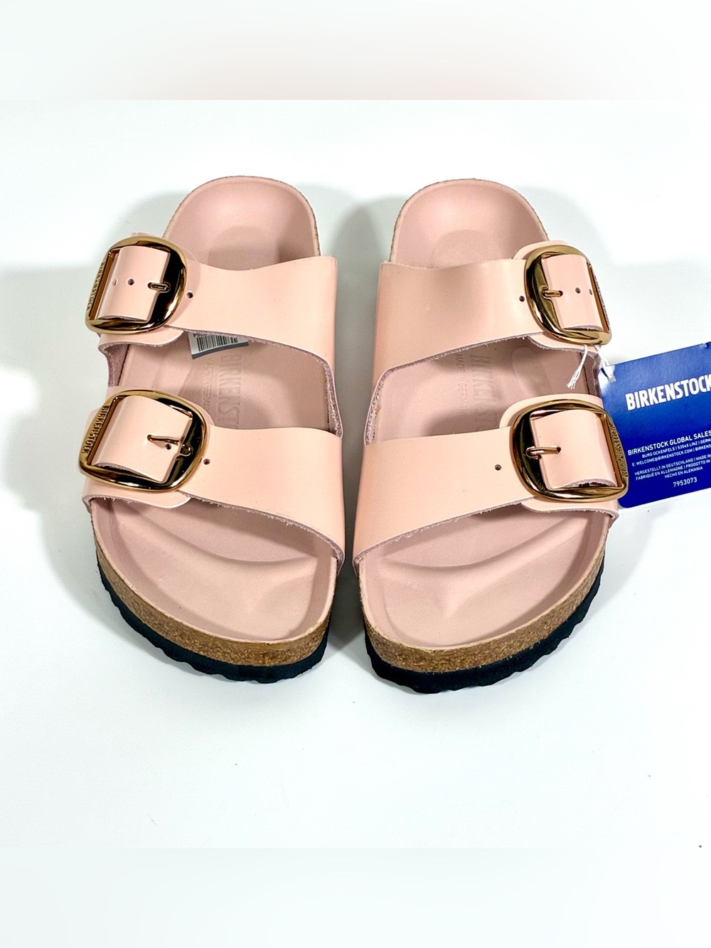 *SOLD* Birkenstock Arizona Big Buckle Natural Leather Patent High Shine - Picture 4 of 17